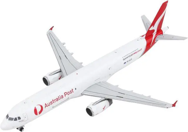 Alt view image 2 of 5 - Airbus A321P2F Commercial Aircraft "Qantas Freight - Australia Post" White w/Red Tail 1/400 Diecast Model Airplane by GeminiJets