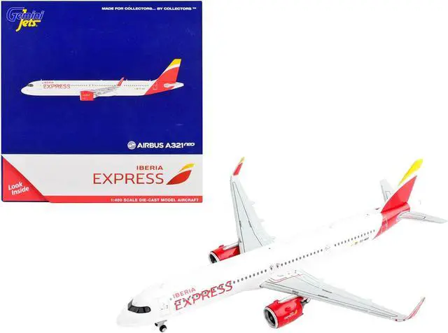 Main image of Airbus A321neo Commercial Aircraft "Iberia Express" White with Red Tail 1/400 Diecast Model Airplane by GeminiJets