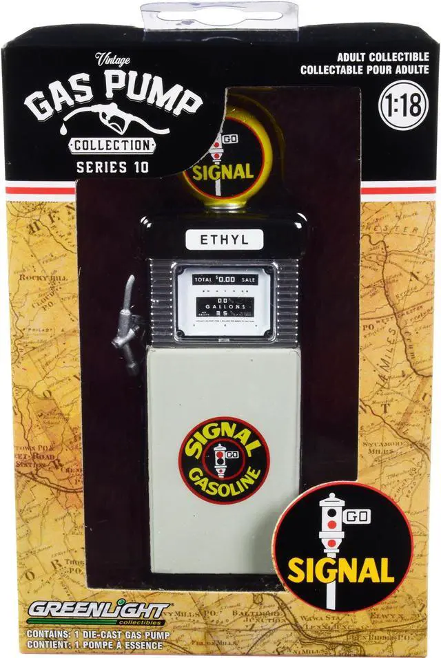 Alt view image 3 of 3 - 1951 Wayne 505 Gas Pump "Signal Gasoline" Black and Gray "Vintage Gas Pumps" Series 10 1/18 Diecast Model by Greenlight