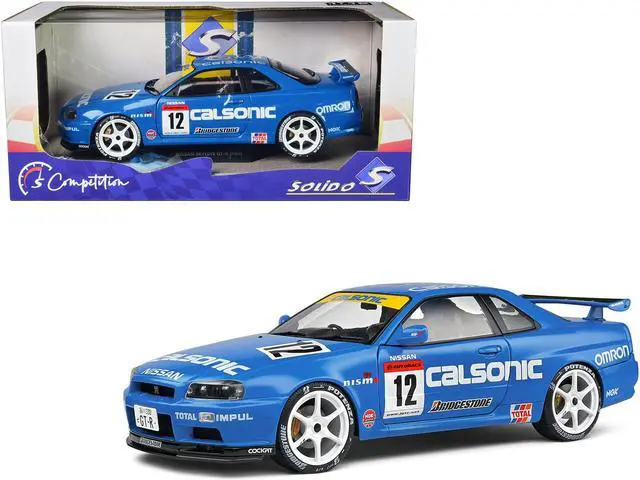 Main image of 2000 Nissan Skyline GT-R (R34) Streetfighter RHD #12 Blue "Calsonic Tribute" "Competition" 1/18 Diecast Model Car by Solido