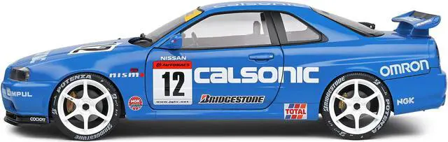 Alt view image 3 of 5 - 2000 Nissan Skyline GT-R (R34) Streetfighter RHD #12 Blue "Calsonic Tribute" "Competition" 1/18 Diecast Model Car by Solido