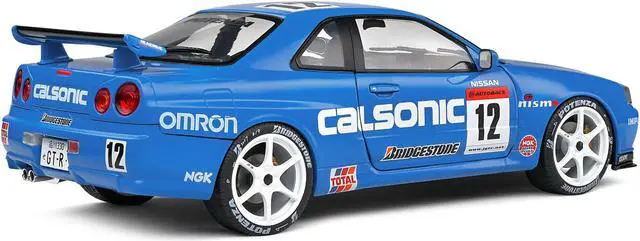 Alt view image 5 of 5 - 2000 Nissan Skyline GT-R (R34) Streetfighter RHD #12 Blue "Calsonic Tribute" "Competition" 1/18 Diecast Model Car by Solido