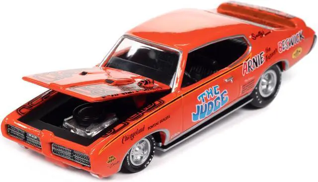 Alt view image 3 of 3 - 1969 Pontiac GTO Orange with Graphics Limited Edition to 2500 pieces Worldwide 1/64 Diecast Model Car by Racing Champions