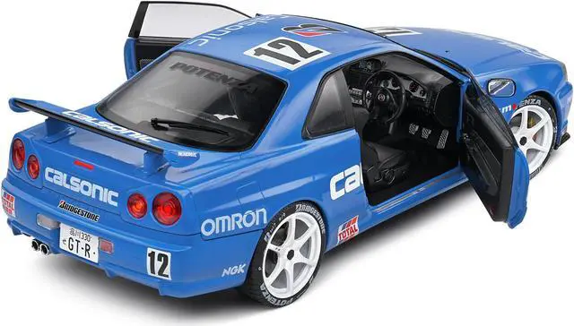 Alt view image 4 of 5 - 2000 Nissan Skyline GT-R (R34) Streetfighter RHD #12 Blue "Calsonic Tribute" "Competition" 1/18 Diecast Model Car by Solido