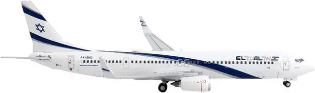 Alt view image 3 of 3 - Boeing 737-900ER Commercial Aircraft "El Al Israel Airlines" White with Blue Stripes 1/400 Diecast Model Airplane by GeminiJets