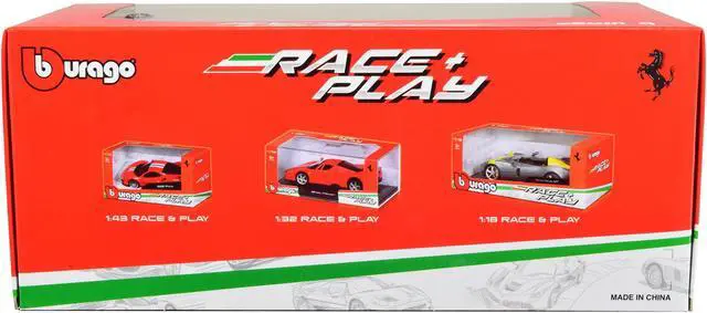 Alt view image 3 of 3 - Ferrari Roma Red Metallic "Race + Play" Series 1/24 Diecast Model Car by Bburago