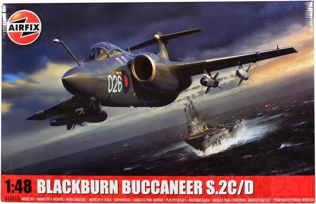 Main image of Level 4 Model Kit Blackburn Buccaneer S.2C/D Attack Aircraft with 4 Scheme Options 1/48 Scale Plastic Model Kit by Airfix