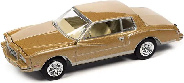 Alt view image 2 of 3 - 1980 Chevrolet Monte Carlo Light Camel Gold Metallic with Bass Boat and Trailer 1/64 Diecast Model Car by Johnny Lightning