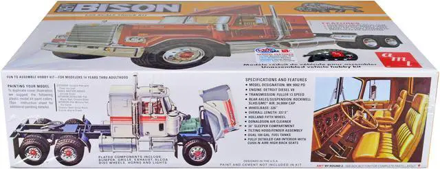 Alt view image 3 of 8 - Skill 3 Model Kit Chevrolet Bison Truck Tractor 1/25 Scale Model by AMT