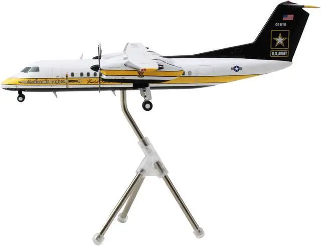 Alt view image 3 of 3 - Bombardier C-147A Transport Aircraft US Army White w/Yellow & Black 1/200 Diecast Model Airplane by GeminiJets