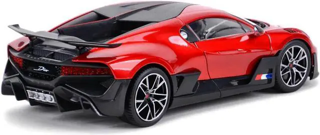 Alt view image 4 of 4 - Bugatti Divo Red Metallic with Carbon Accents 1/18 Diecast Model Car by Bburago