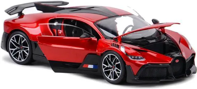 Alt view image 2 of 4 - Bugatti Divo Red Metallic with Carbon Accents 1/18 Diecast Model Car by Bburago