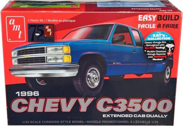 Main image of Skill 2 Model Kit 1996 Chevrolet C3500 Extended Cab Dually Pickup Truck "Easy Build" 1/25 Scale Model by AMT