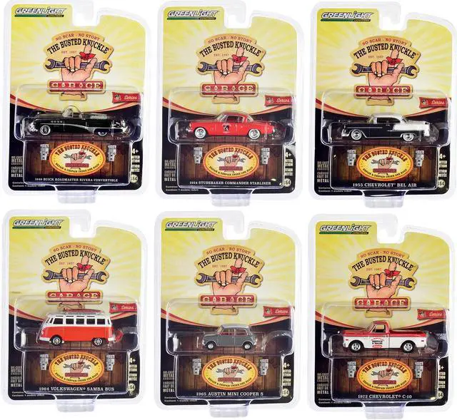 Main image of "Busted Knuckle Garage" Series 2, 6 piece Set 1/64 Diecast Model Cars by Greenlight