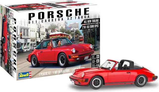 Alt view image 5 of 6 - Level 4 Model Kit Porsche 911 Carrera 3.2 Targa 2-in-1 Kit 1/24 Scale Model by Revell
