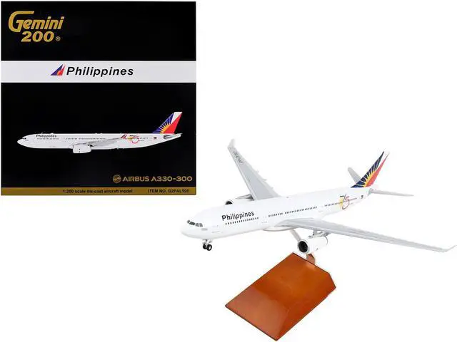 Main image of Airbus A330-300 Commercial Aircraft  White with Tail Graphics "Gemini 200" Series 1/200 Diecast Model Airplane by GeminiJets