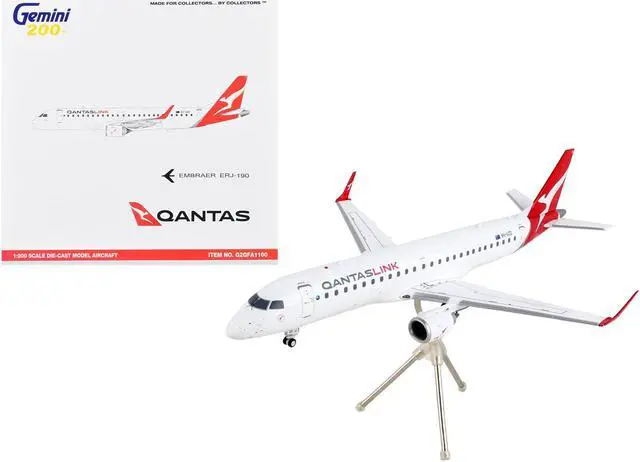 Main image of Embraer ERJ-190 Commercial Aircraft White with Red Tail "Gemini 200" Series 1/200 Diecast Model Airplane by GeminiJets