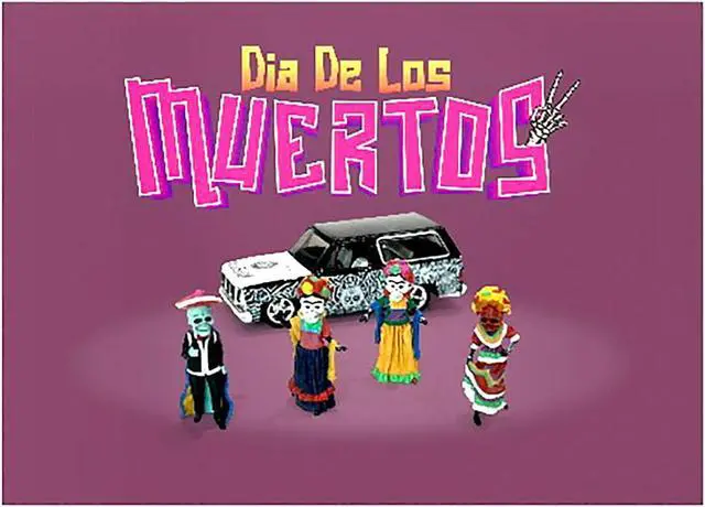 Alt view image 2 of 4 - "Dia de los Muertos 2" 6 piece Diecast Set (4 Figures, 2 Masks) Limited Ed to 3600 pcs for 1/64 Scale Models by American Diorama