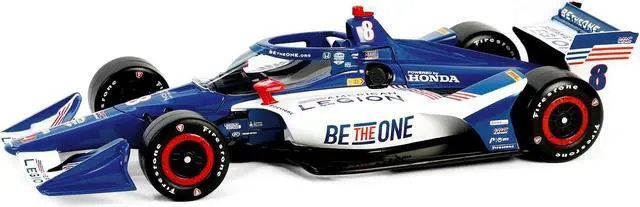 Alt view image 2 of 6 - Dallara IndyCar #8 "The American Legion" Chip Ganassi Racing "NTT IndyCar Series" (2024) 1/18 Diecast Model Car by Greenlight