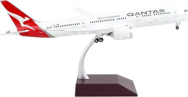 Alt view image 2 of 3 - Boeing 787-9 Commercial Aircraft w/Flaps Down White with Red Tail "Gemini 200" Series 1/200 Diecast Model Airplane by GeminiJets