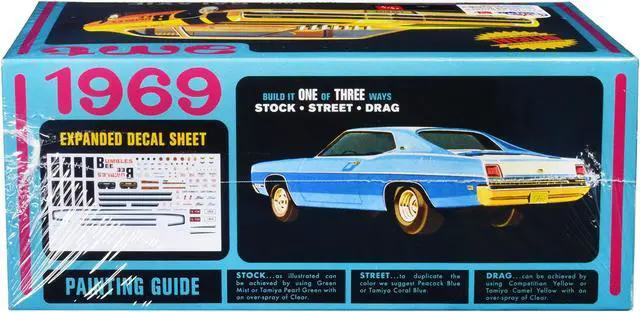 Alt view image 3 of 4 - Skill 2 Model Kit 1969 Ford Galaxie 3-in-1 Kit 1/25 Scale Model by AMT