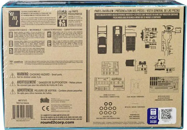 Alt view image 4 of 4 - Skill 2 Model Kit 1969 Ford Galaxie 3-in-1 Kit 1/25 Scale Model by AMT