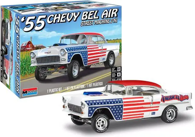 Alt view image 4 of 4 - Level 4 Model Kit 1955 Chevrolet Bel Air Street Machine 2-in-1 Kit 1/24 Scale Model by Revell