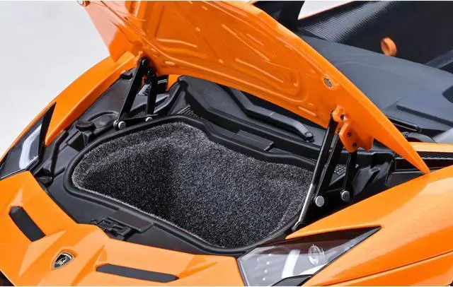 Alt view image 3 of 10 - Lamborghini Aventador SVJ Arancio Atlas Pearl Orange 1/18 Model Car by Autoart