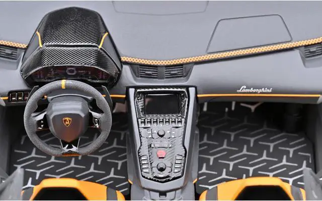 Alt view image 5 of 10 - Lamborghini Aventador SVJ Arancio Atlas Pearl Orange 1/18 Model Car by Autoart