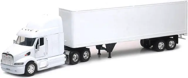Alt view image 2 of 3 - Peterbilt 387 Truck with Dry Goods Trailer White "Long Haul Truckers" Series 1/32 Diecast Model by New Ray