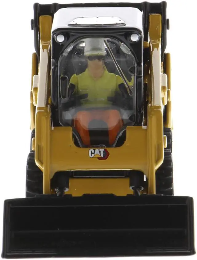 Alt view image 4 of 11 - CAT Caterpillar 242D3 Wheeled Skid Steer Loader w/Work Tools and Operator Yellow 1/50 Diecast Model made by Diecast Masters