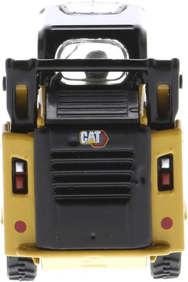 Alt view image 5 of 11 - CAT Caterpillar 242D3 Wheeled Skid Steer Loader w/Work Tools and Operator Yellow 1/50 Diecast Model made by Diecast Masters