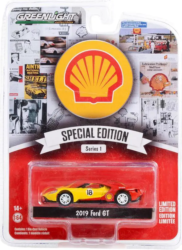 Alt view image 3 of 3 - 2019 Ford GT #18 Yellow and Red "Shell Oil" "Shell Oil Special Edition" Series 1 1/64 Diecast Model Car by Greenlight