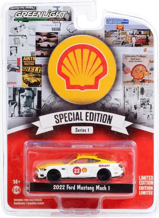Alt view image 3 of 3 - 2022 Ford Mustang Mach 1 #22 Yellow & White "Shell Racing" "Shell Oil Special Ed" Series 1 1/64 Diecast Model Car by Greenlight