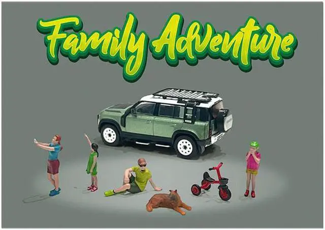 Alt view image 2 of 4 - "Family Adventure" 6 piece Diecast Figure Set Limited Edition to 3600 pieces Worldwide 1/64 Scale Models by American Diorama