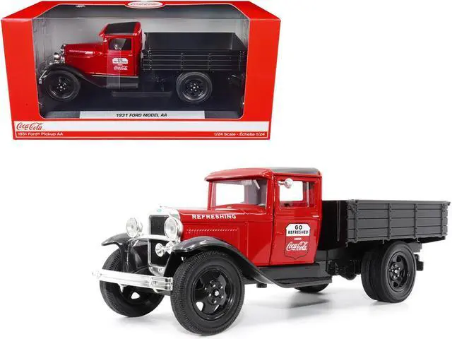 Main image of 1931 Ford Model AA Pickup Truck Red and Black "Go Refreshed - Drink Coca-Cola" 1/24 Diecast Model Car by Motor City Classics