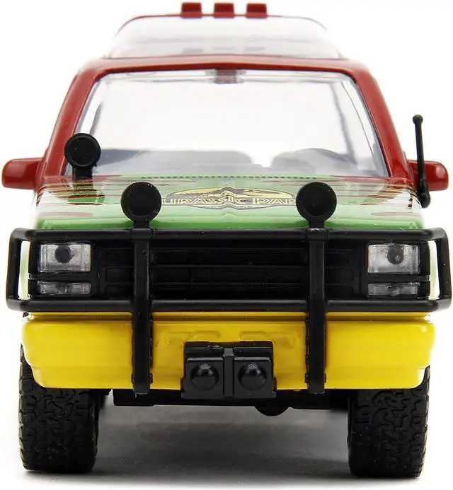 Alt view image 4 of 6 - Ford Explorer Red and Yellow with Green Graphics "Jurassic Park" (1993) Movie 30th Anniversary 1/32 Diecast Model Car by Jada
