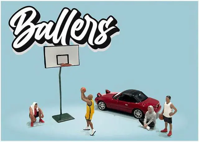 Alt view image 2 of 4 - "Ballers" 5 piece Diecast Figure Set Limited Edition to 3600 pieces Worldwide 1/64 Scale Models by American Diorama