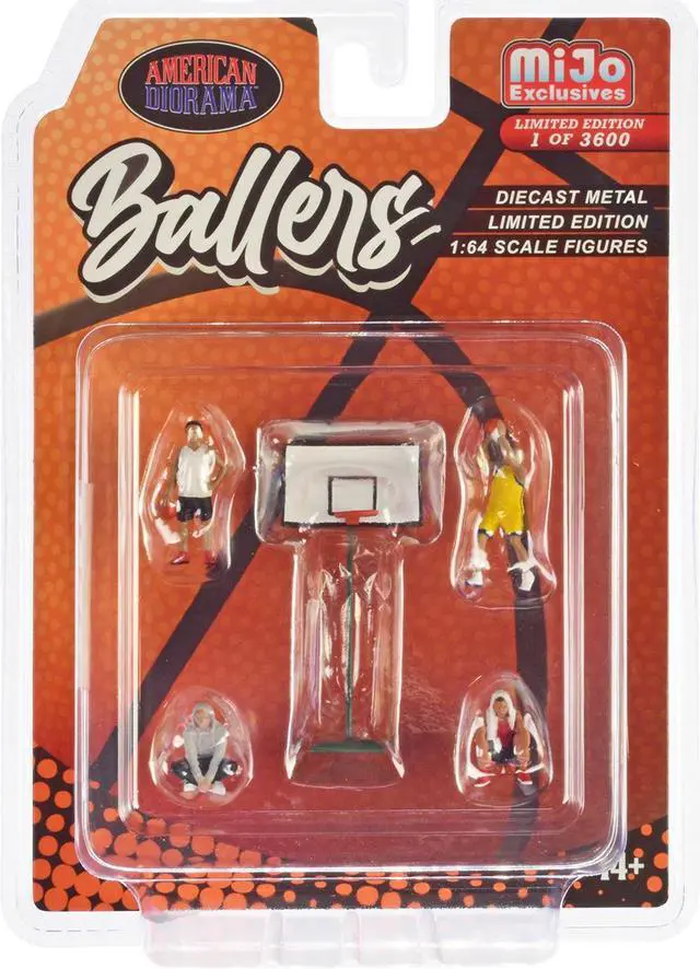 Alt view image 3 of 4 - "Ballers" 5 piece Diecast Figure Set Limited Edition to 3600 pieces Worldwide 1/64 Scale Models by American Diorama