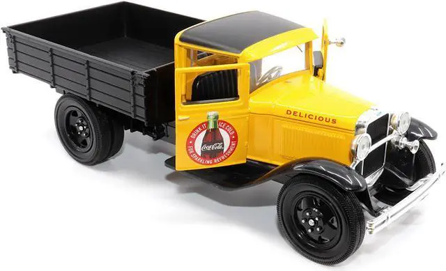 Alt view image 2 of 6 - 1931 Ford Model AA Pickup Truck Yellow and Black "Coca-Cola" 1/24 Diecast Model Car by Motor City Classics