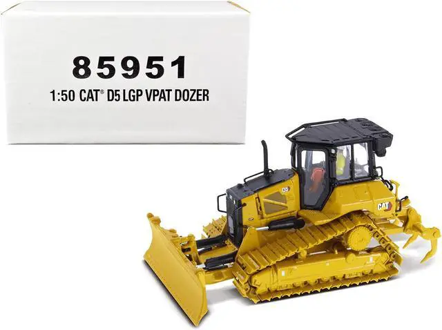 Main image of CAT Caterpillar D5 LGP VPAT Track Type Tractor Dozer Yellow w/Operator "High Line" Series 1/50 Diecast Model by Diecast Masters