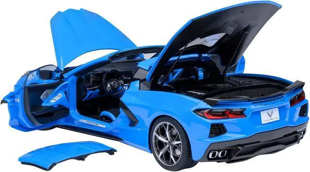 Alt view image 3 of 6 - 2020 Chevrolet Corvette C8 Stingray Rapid Blue 1/18 Model Car by Autoart