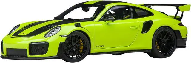Main image of Porsche 911 (991.2) GT2 RS Weissach Package Acid Green with Carbon Stripes 1/18 Model Car by Autoart