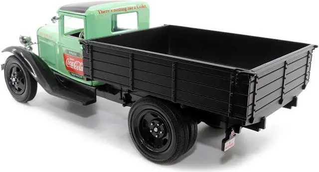 Alt view image 4 of 6 - 1931 Ford Model AA Truck Light Green and Black "Pause. Refresh. Drink Coca-Cola" 1/24 Diecast Model Car by Motor City Classics
