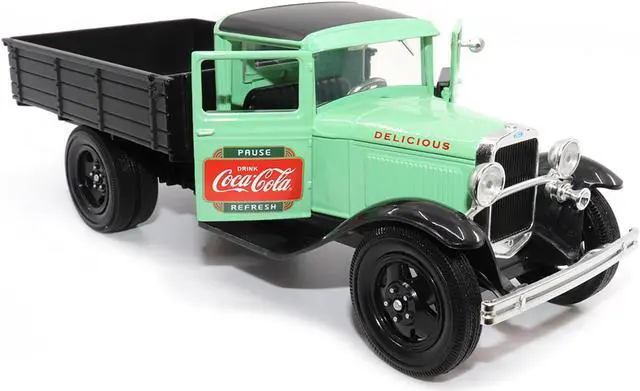 Alt view image 2 of 6 - 1931 Ford Model AA Truck Light Green and Black "Pause. Refresh. Drink Coca-Cola" 1/24 Diecast Model Car by Motor City Classics