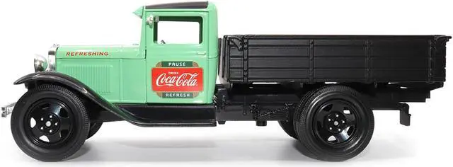 Alt view image 3 of 6 - 1931 Ford Model AA Truck Light Green and Black "Pause. Refresh. Drink Coca-Cola" 1/24 Diecast Model Car by Motor City Classics