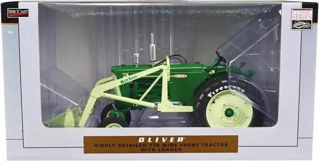 Main image of Oliver 770 Wide Front Tractor with Loader Green "Classic Series" 1/16 Diecast Model by SpecCast