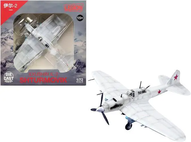 Main image of Ilyushin IL-2 Shturmovik Aircraft White "Battle of Stalingrad" (1942) Soviet Air Force 1/72 Diecast Model Airplane by Legion