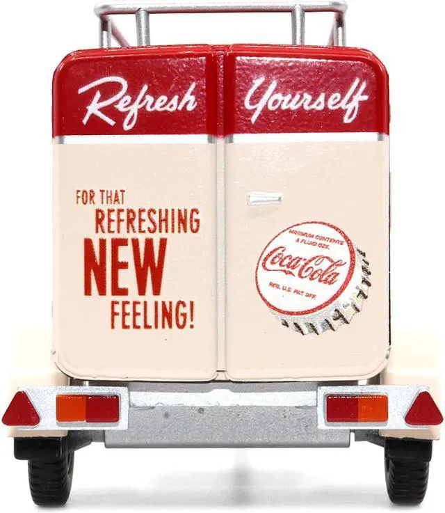 Alt view image 4 of 6 - Travel Trailer Cream w/Red "Pause & Refresh Yourself Drink Delicious Coca-Cola" 1/24 Diecast Model Car by Motor City Classics