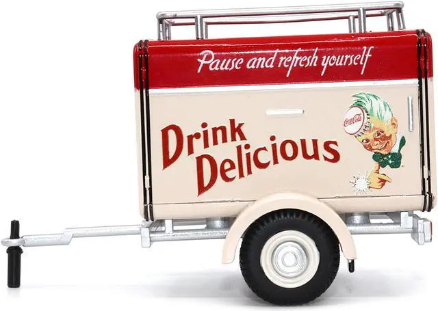 Alt view image 2 of 6 - Travel Trailer Cream w/Red "Pause & Refresh Yourself Drink Delicious Coca-Cola" 1/24 Diecast Model Car by Motor City Classics